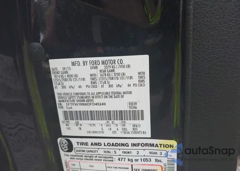 2013 Ford F-150 Svt Raptor z USA, uszkodzony, nr VIN 1FTFW1R66DFD45249